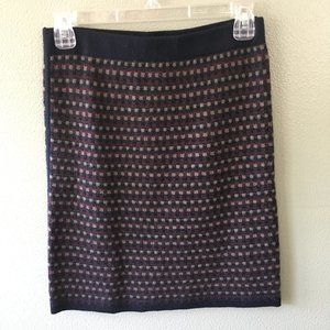 club monaco print knit wool skirt